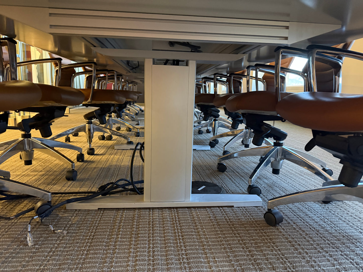 Nienkamper Vox 24x5' Maple Conference Table + 22 Global Accord Chairs