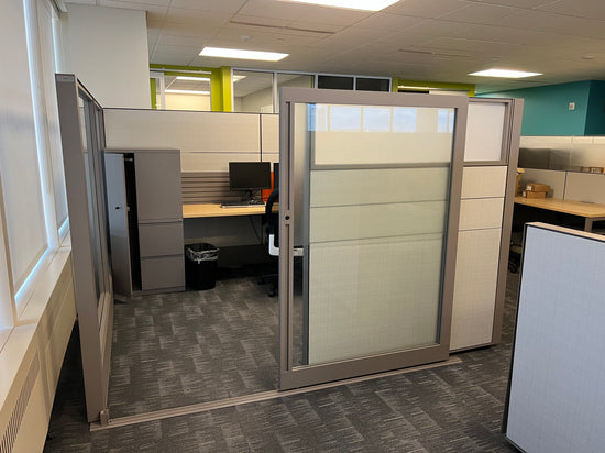 Haworth Compose workstation private office cubicle with glass