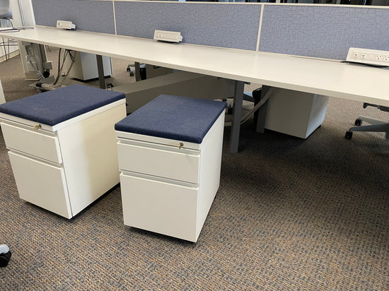 Herman Miller Benching system with mobile pedestals